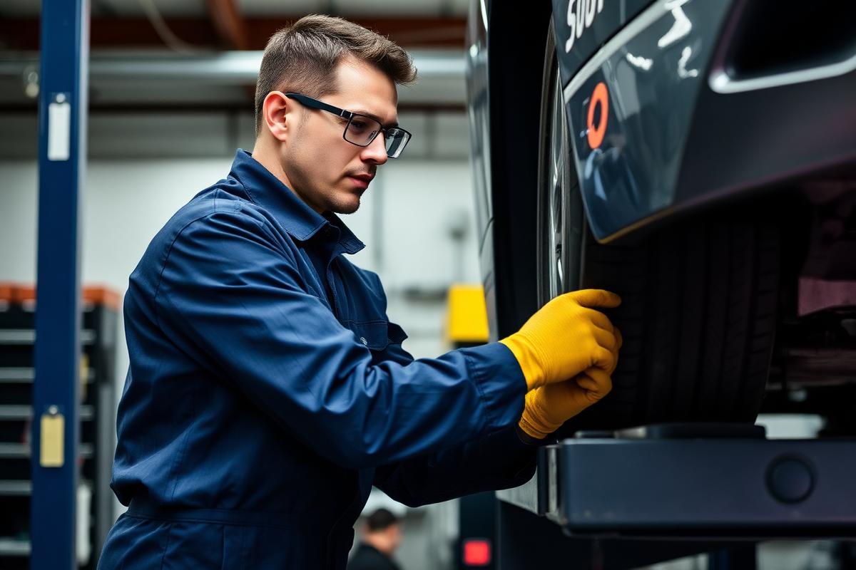 Workers using PPE in automotive environments