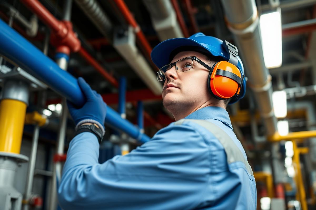 Workers using PPE in maintenance & engineering environments